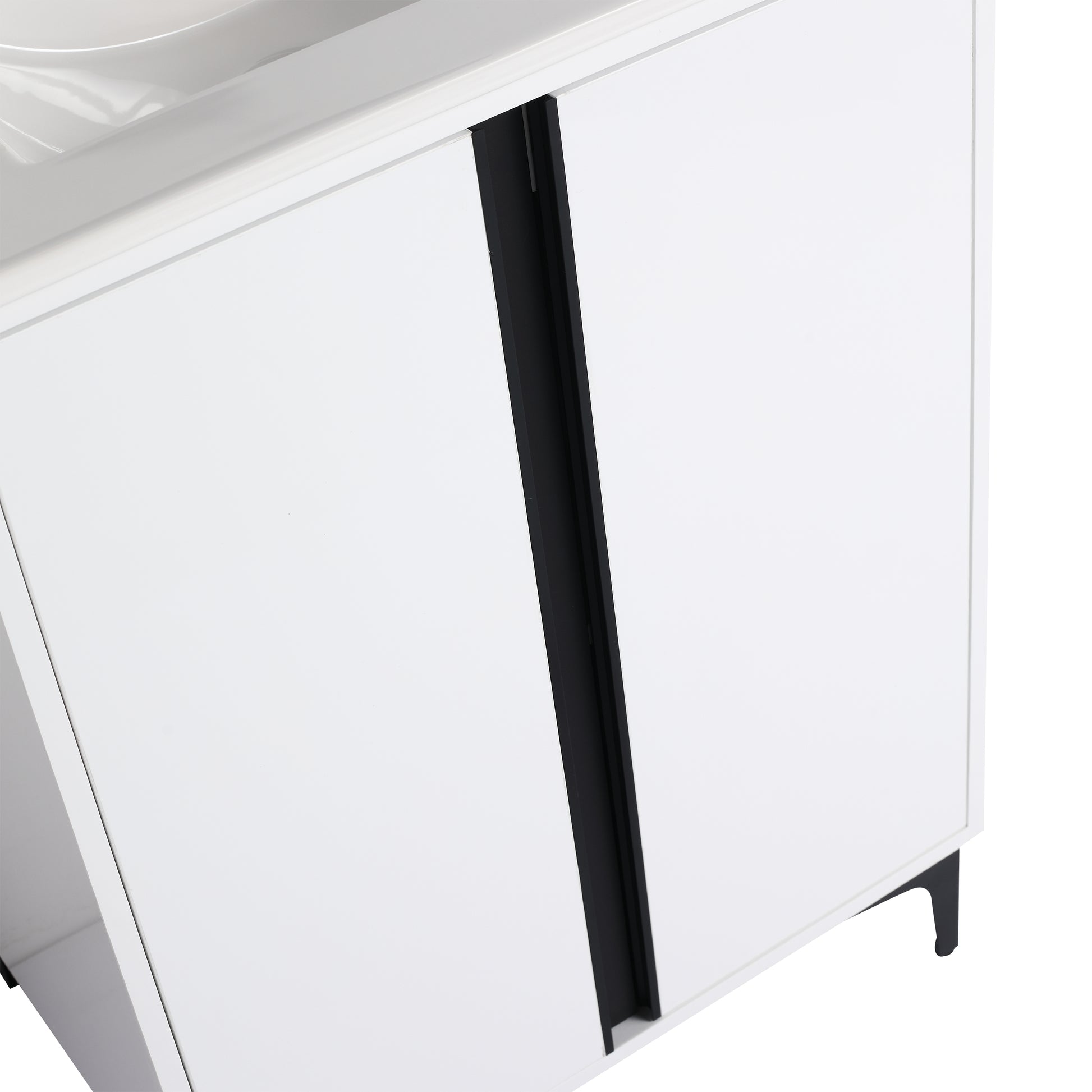 24" Freestanding Bathroom Vanity With Ceramic Sink Bvb06724Wh G Bl9060B White 2 Bathroom Freestanding Modern Plywood