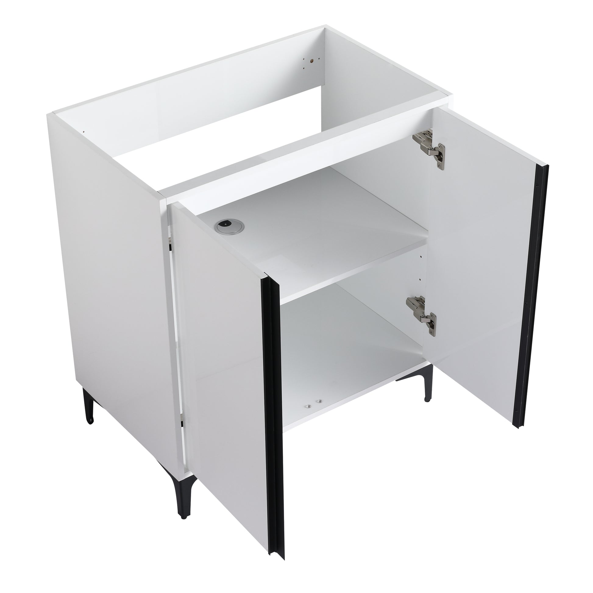 30" Freestanding Bathroom Vanity With Ceramic Sink Bvb06730Wh Bl9075B White 2 Bathroom Freestanding Modern Plywood