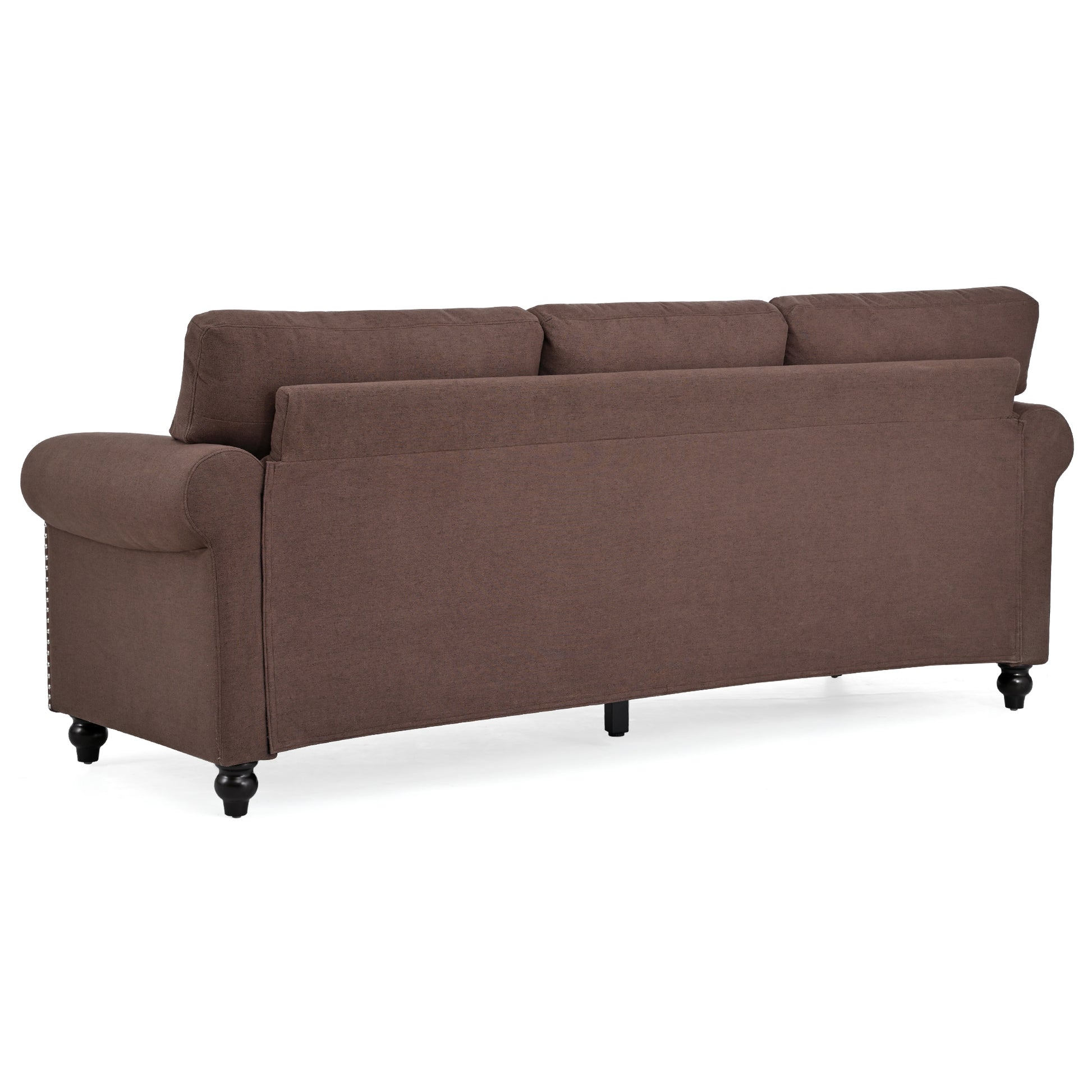 3 Seater Sofa. Brown Foam Fabric