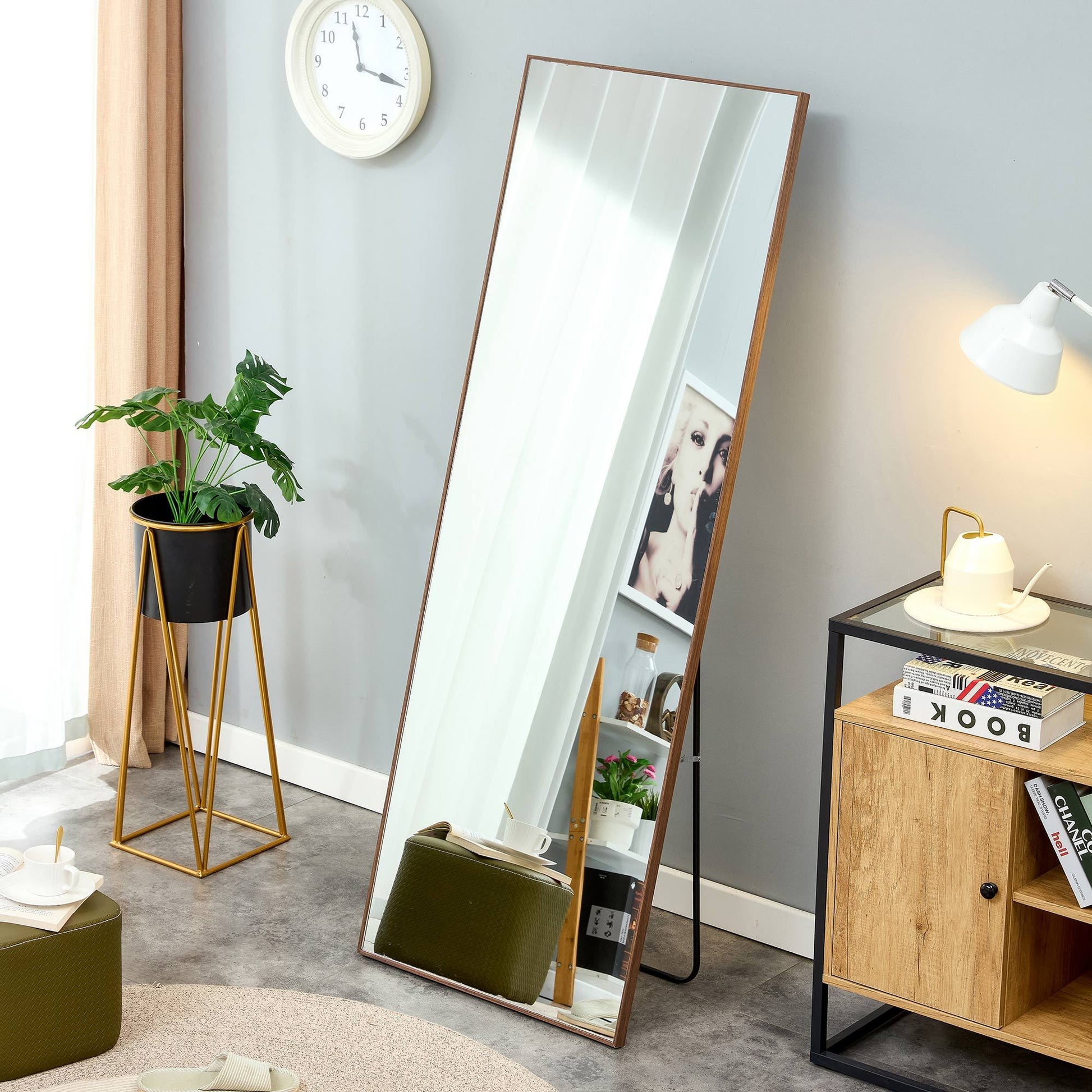Clean And Beautiful Solid Wood Frame Full Length Mirror, Dressing Mirr