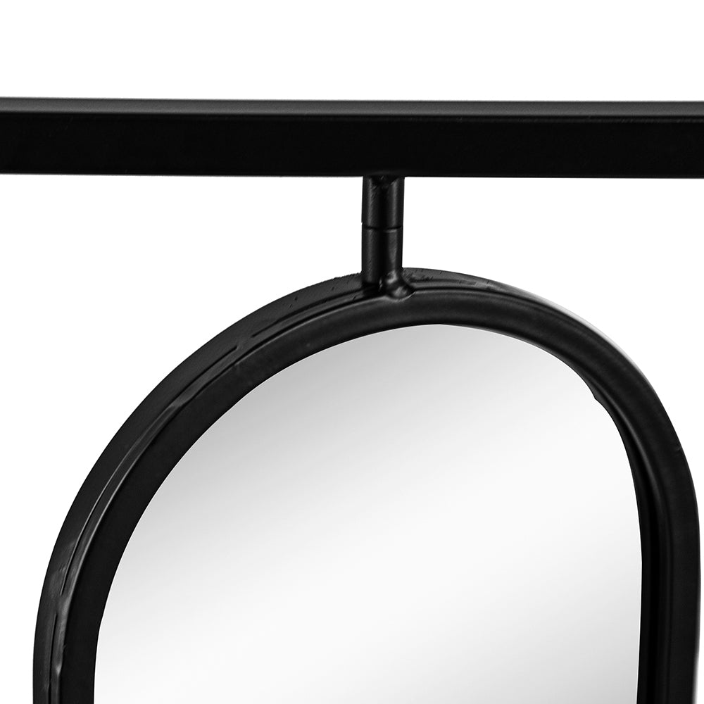 36" x 36" Large Four Oval Wall Mirror with Black black-iron