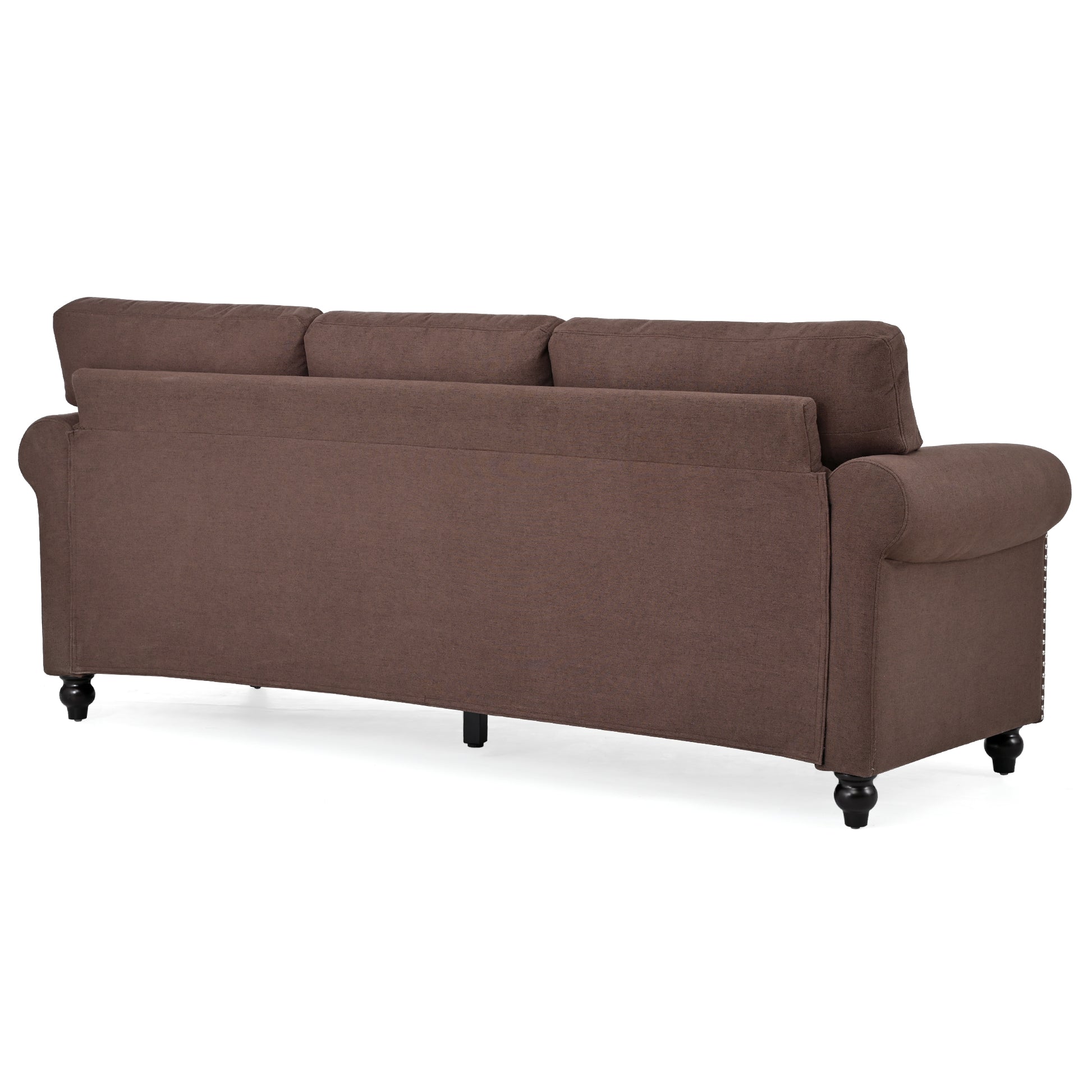 3 Seater Sofa. Brown Foam Fabric