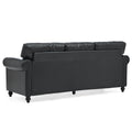 3 Seater Sofa. Black Pu Foam Fabric