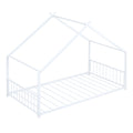 Twin Size Metal House Bed, White White Metal