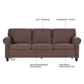 3 Seater Sofa. Brown Foam Fabric