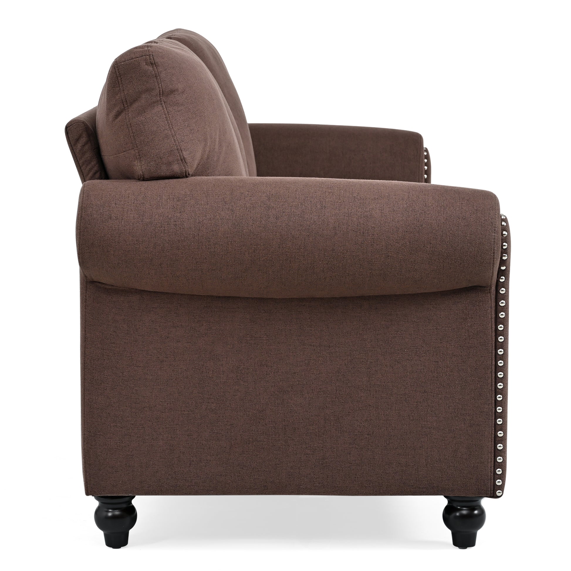 3 Seater Sofa. Brown Foam Fabric