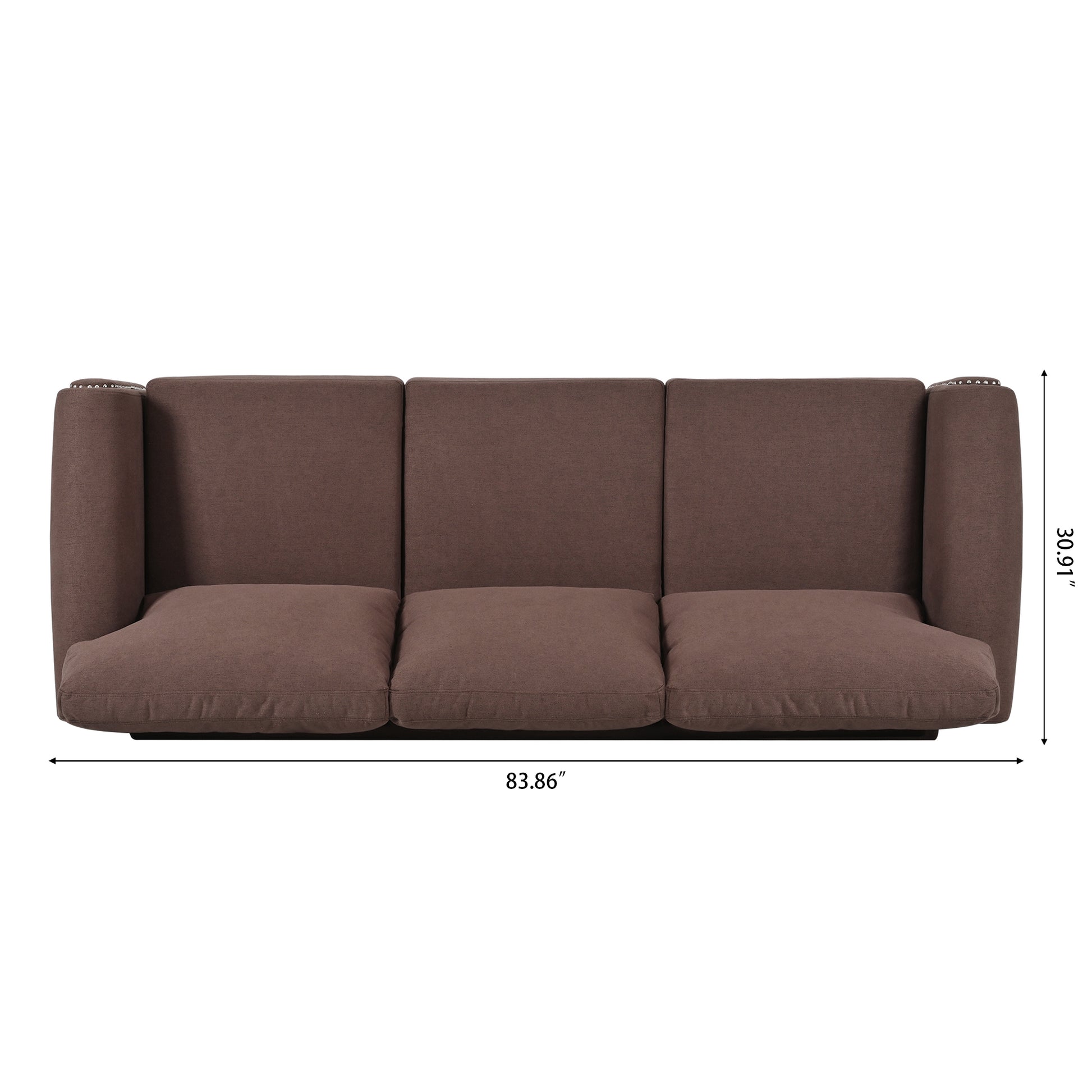 3 Seater Sofa. Brown Foam Fabric