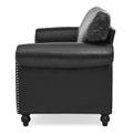 3 Seater Sofa. Black Pu Foam Fabric