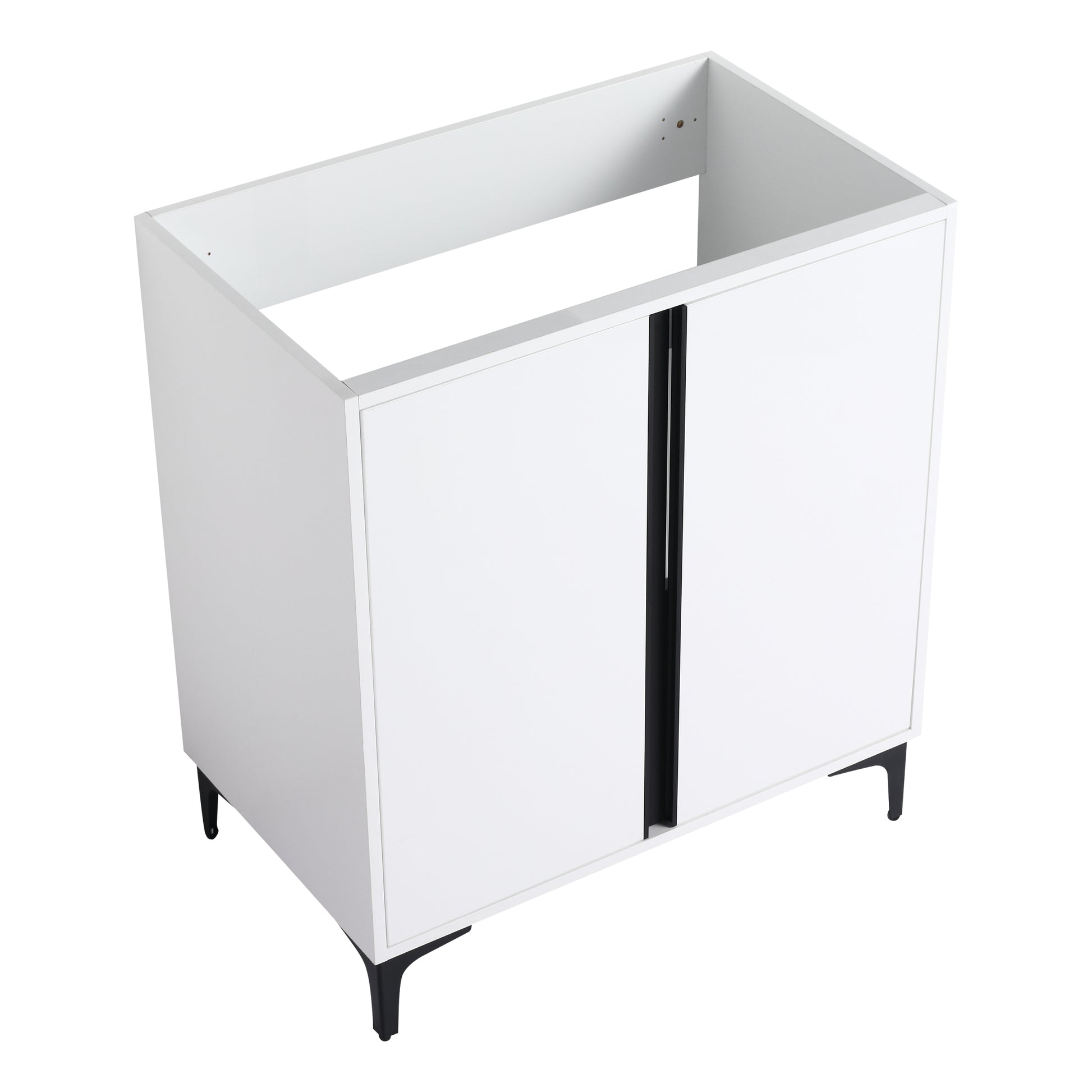 Soft Close Doors Bathroom Vanity,30 Inch For Small Bathroom Only Vanity ,No Sink White 2 Bathroom Freestanding Modern Plywood