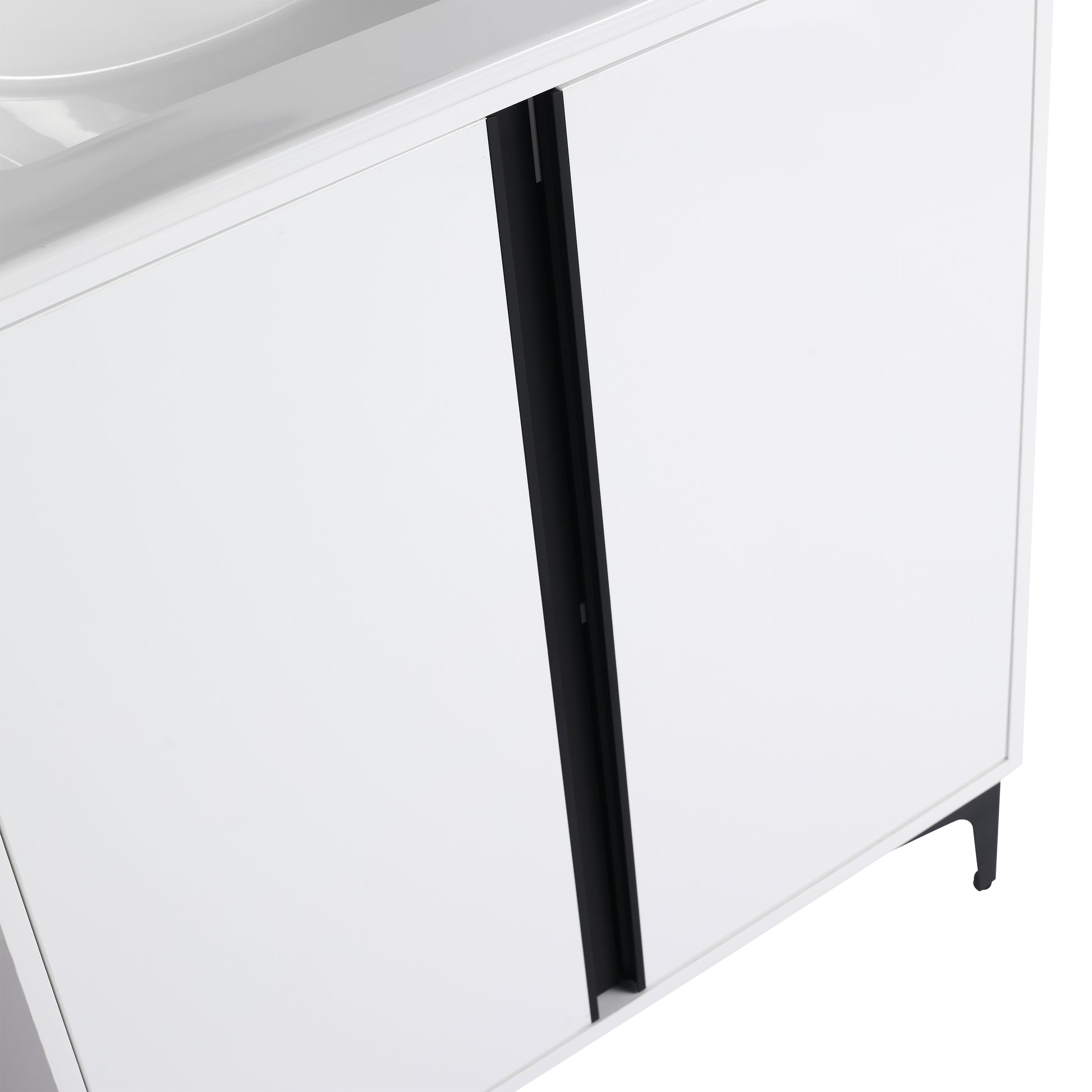 30" Freestanding Bathroom Vanity With Ceramic Sink Bvb06730Wh Bl9075B White 2 Bathroom Freestanding Modern Plywood