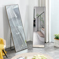 The 4Th Generation Gray Solid Wood Frame Full Body Mirror, Dressing Mirror, Bedroom Porch, Decorative Mirror, Clothing Mirror, Floor Mirror, Wall Mirror. Gray Glass