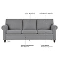 3 Seater Sofa. Grey Foam Fabric