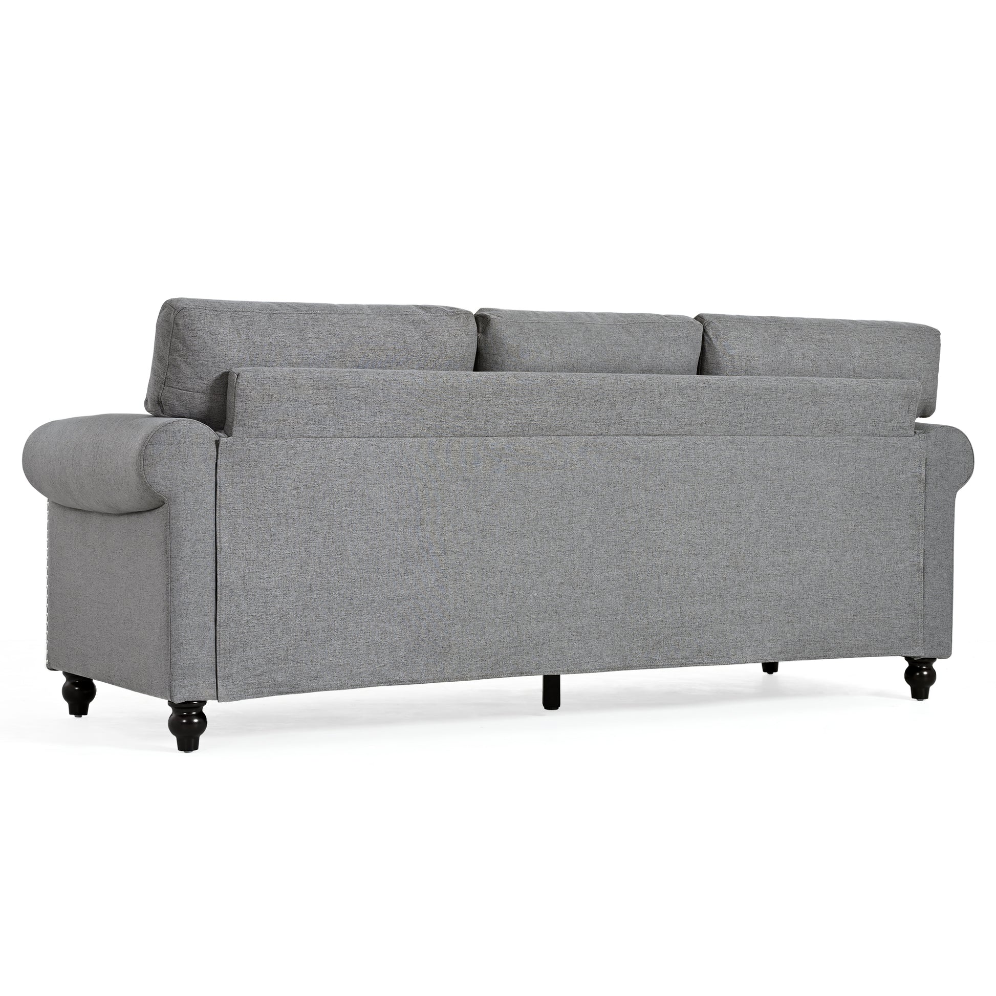 3 Seater Sofa. Grey Foam Fabric