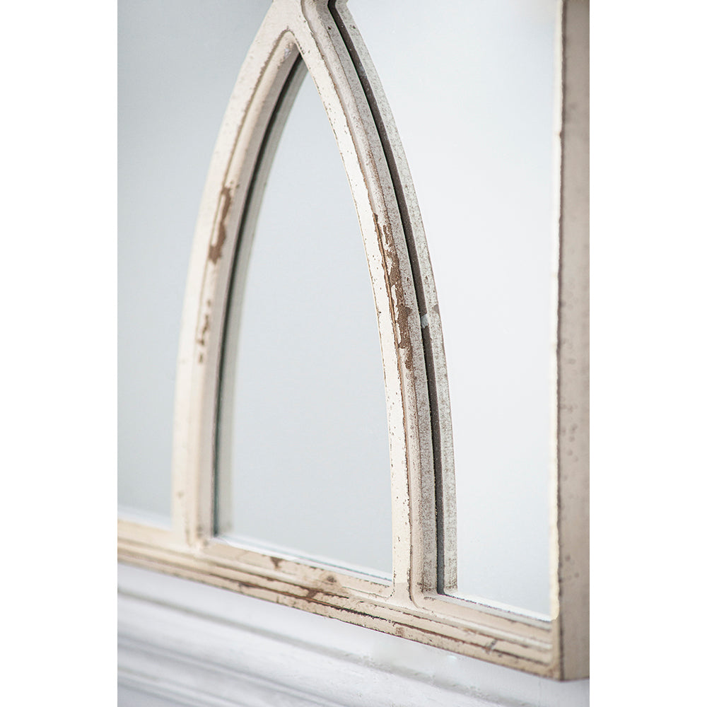 16" X 23" Rectangular Wooden Wall Mirrors With Distressed White Frame, Vertical Or Horizontal, Home Decor For Living Room, Set Of 2 White Wood Glass