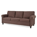 3 Seater Sofa. Brown Foam Fabric