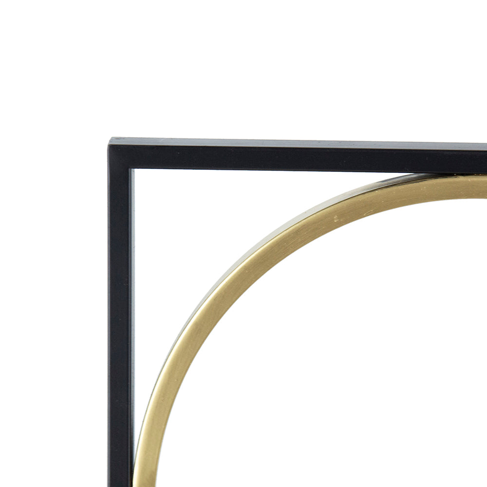 35.6" in Eclectic Styling Metal Beaded Black Wall golden black-iron
