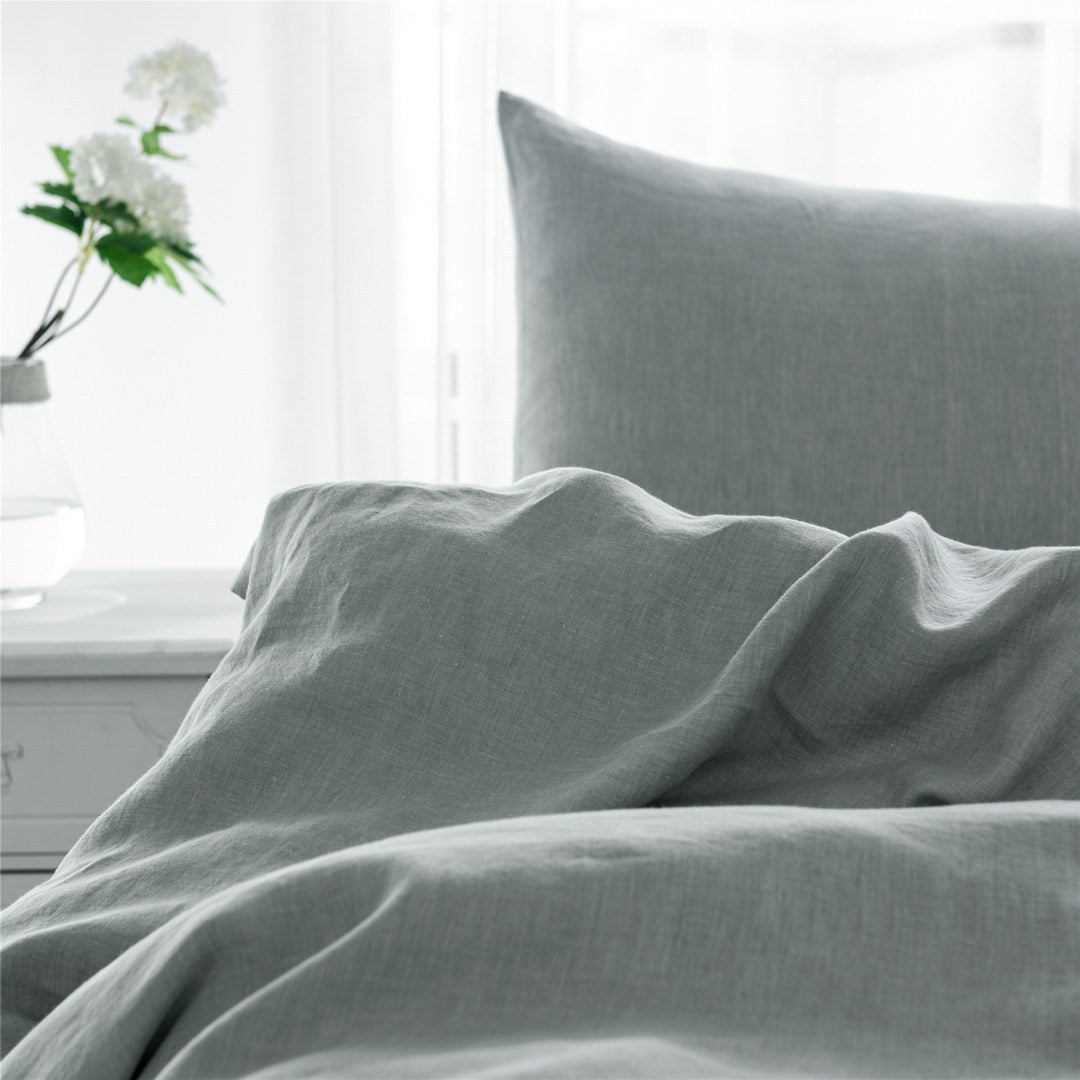 Pillow Cases Standard Size, Standard Pillow Cases Set Of 2, Pillowcases Standard, Premium Soft Linen Pillow Case With Envelope Enclosure 20"X27", Sea Glass White Linen Linen