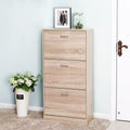 3 Drawer Shoe Storage Cabinet, 3 Tier Wood Shoe Rack Storage Organizer For Entryway Wood Particle Board