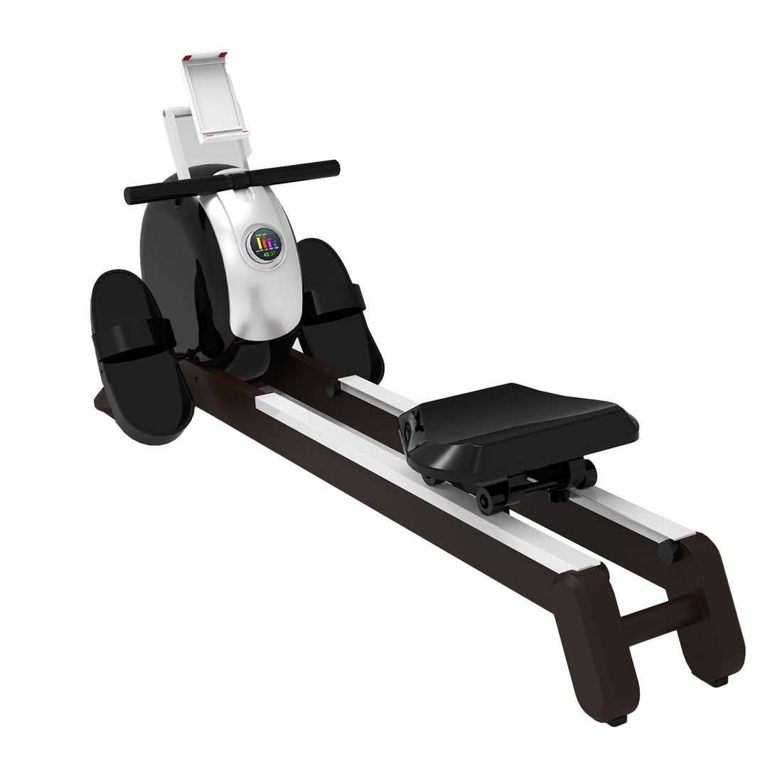 Rowing Machine Light Gray Wood Aluminium