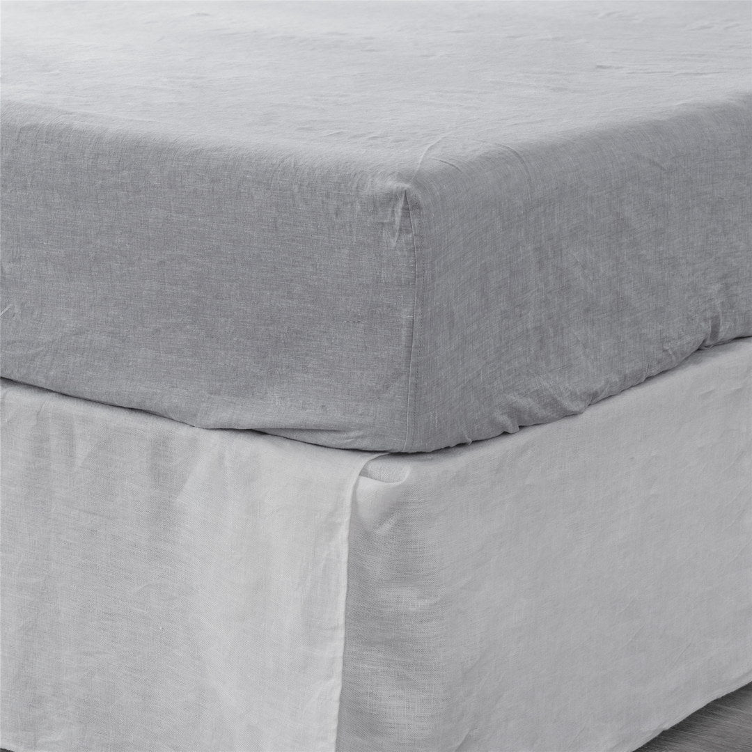 California King Fitted Sheet 1 Pc, California King Sheets, Linen Sheets, Hotel Sheets,& Fade Resistant Cal King Sheets Cloud White Linen Linen