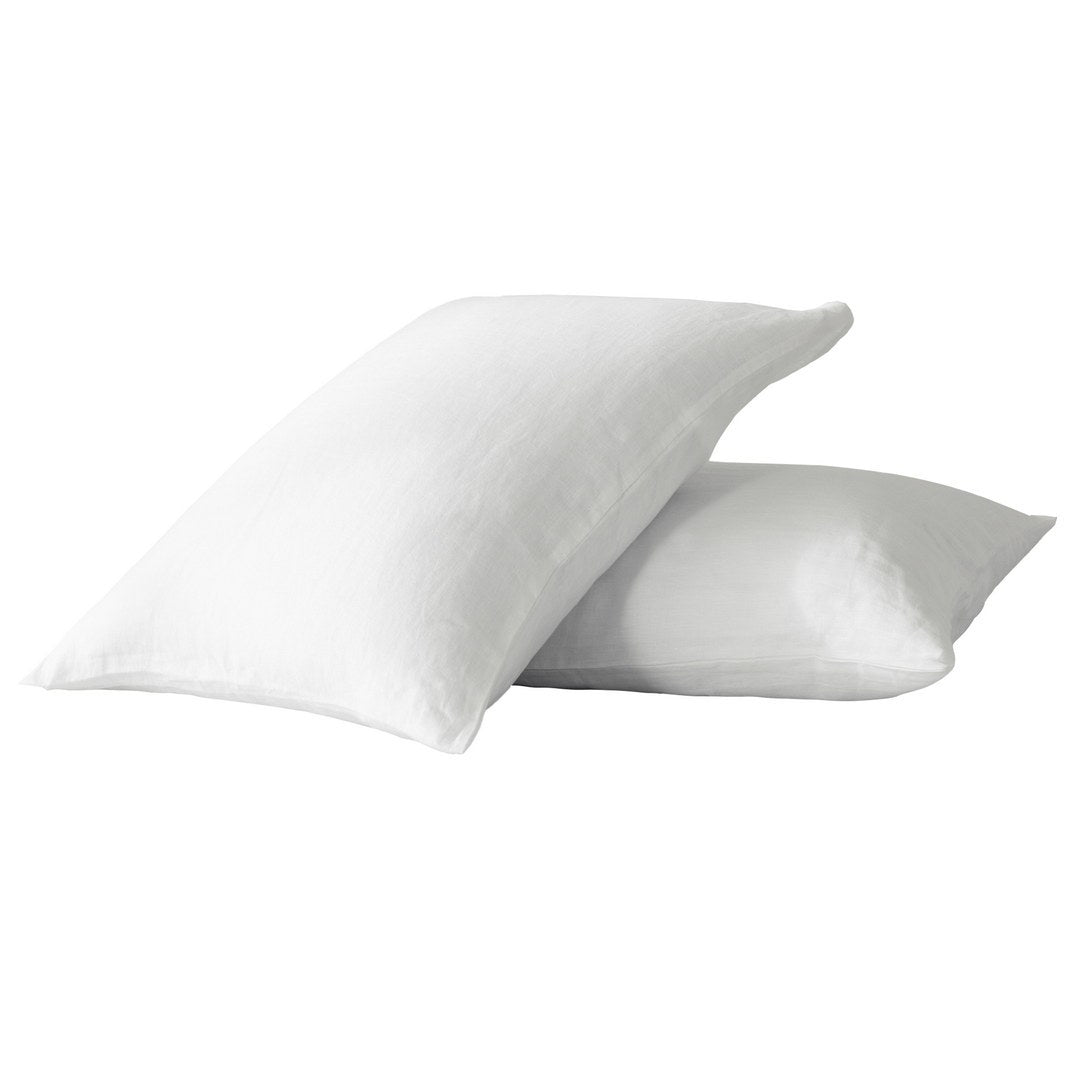 Pillow Cases Standard Size, Soft White Pillow Cases Set Of 2, Pillowcases Standard, Premium Soft Linen Pillow Case With Envelope Enclosure 20"X27" White Linen Linen