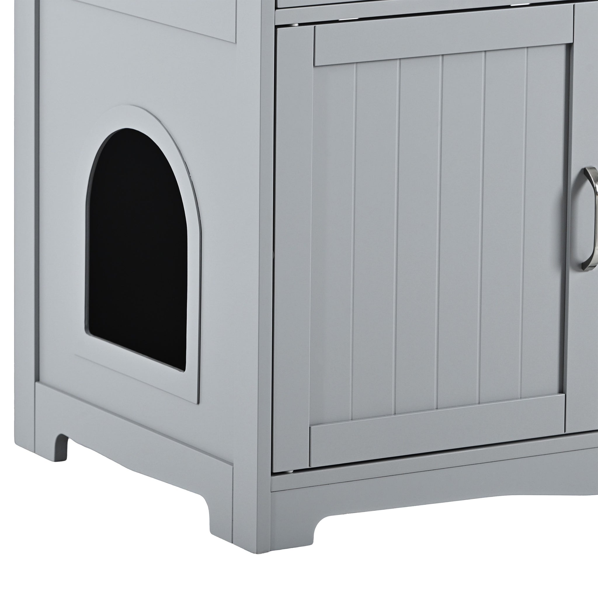 Litter Box Enclosure, Cat Litter Box Furniture with grey-mdf