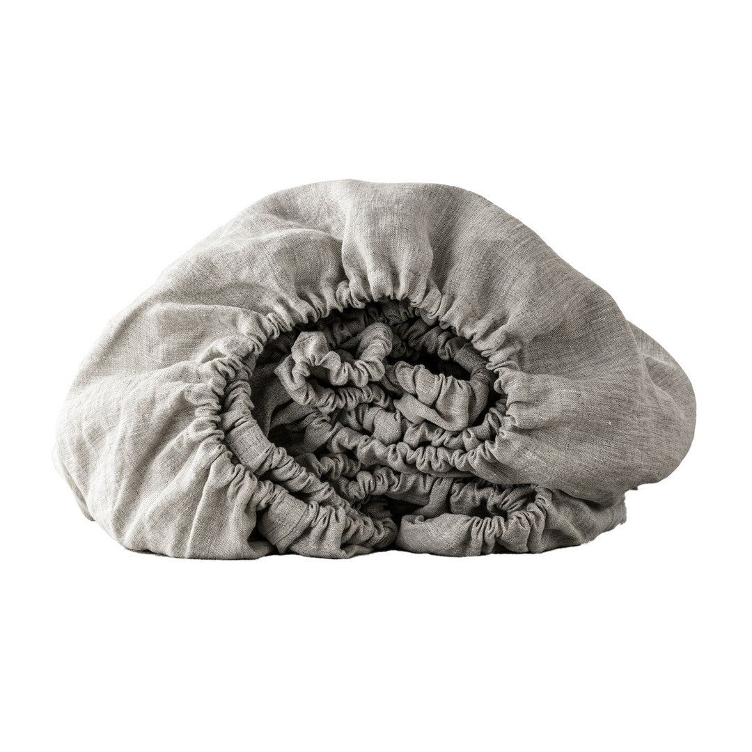 King Fitted Sheet 1 Pc, Bed Sheets King Size, Linen Sheets, Hotel Sheets,& Fade Resistant King Sheets, Greige Greige Linen Linen