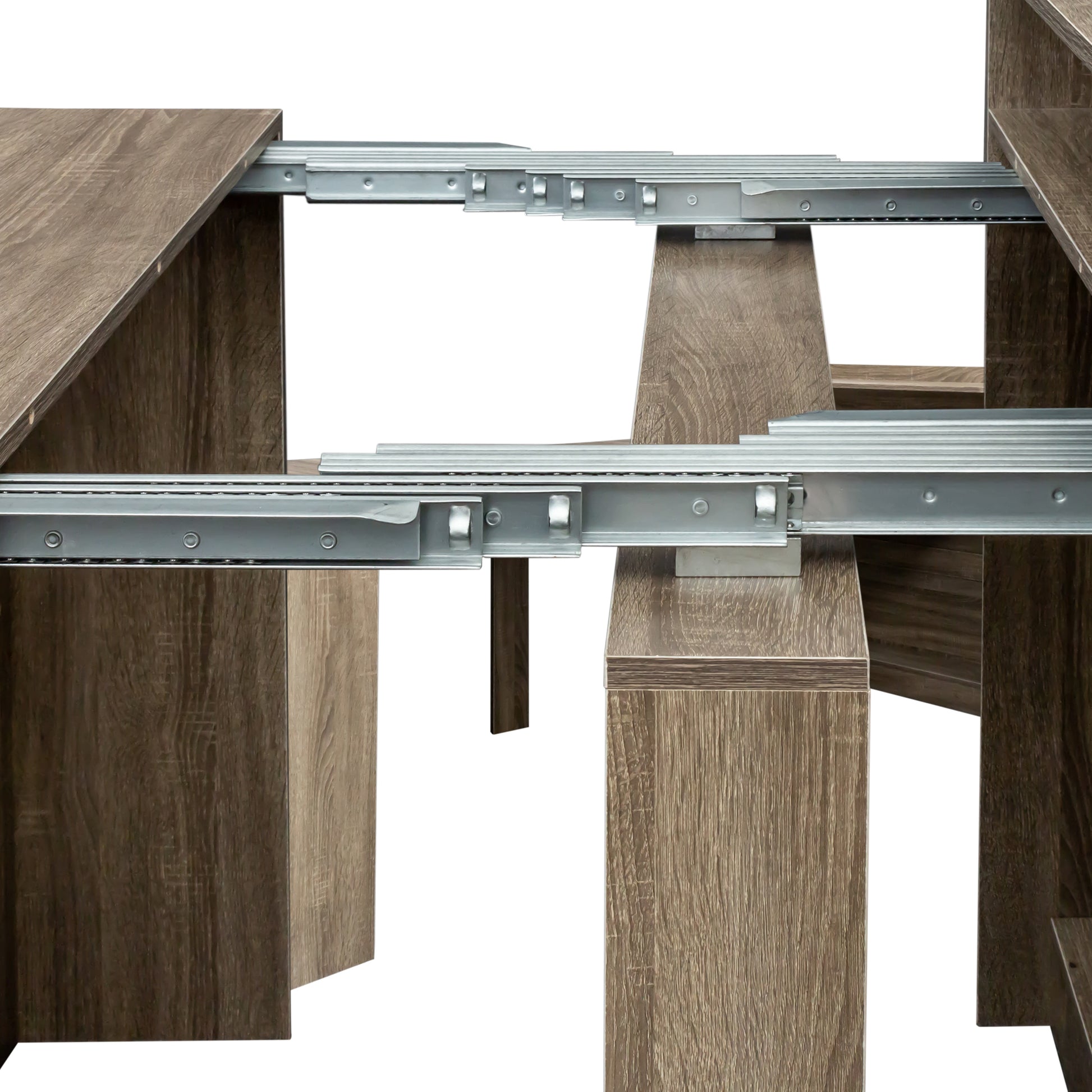 Modern Extendable Dining Table With Storage Barnwood Mdf