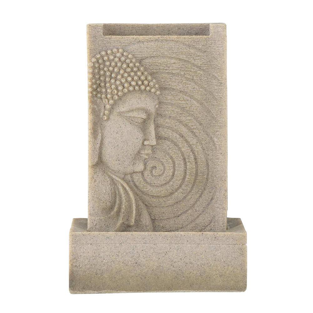 9x6.5x14" Indoor Buddha Water Fountain, Polyresin beige-office-chinese-traditional-polyresin