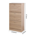 3 Drawer Shoe Storage Cabinet, 3 Tier Wood Shoe Rack Storage Organizer For Entryway Wood Particle Board