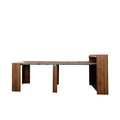 Modern Extendable Dining Table With Storage Walnut Mdf