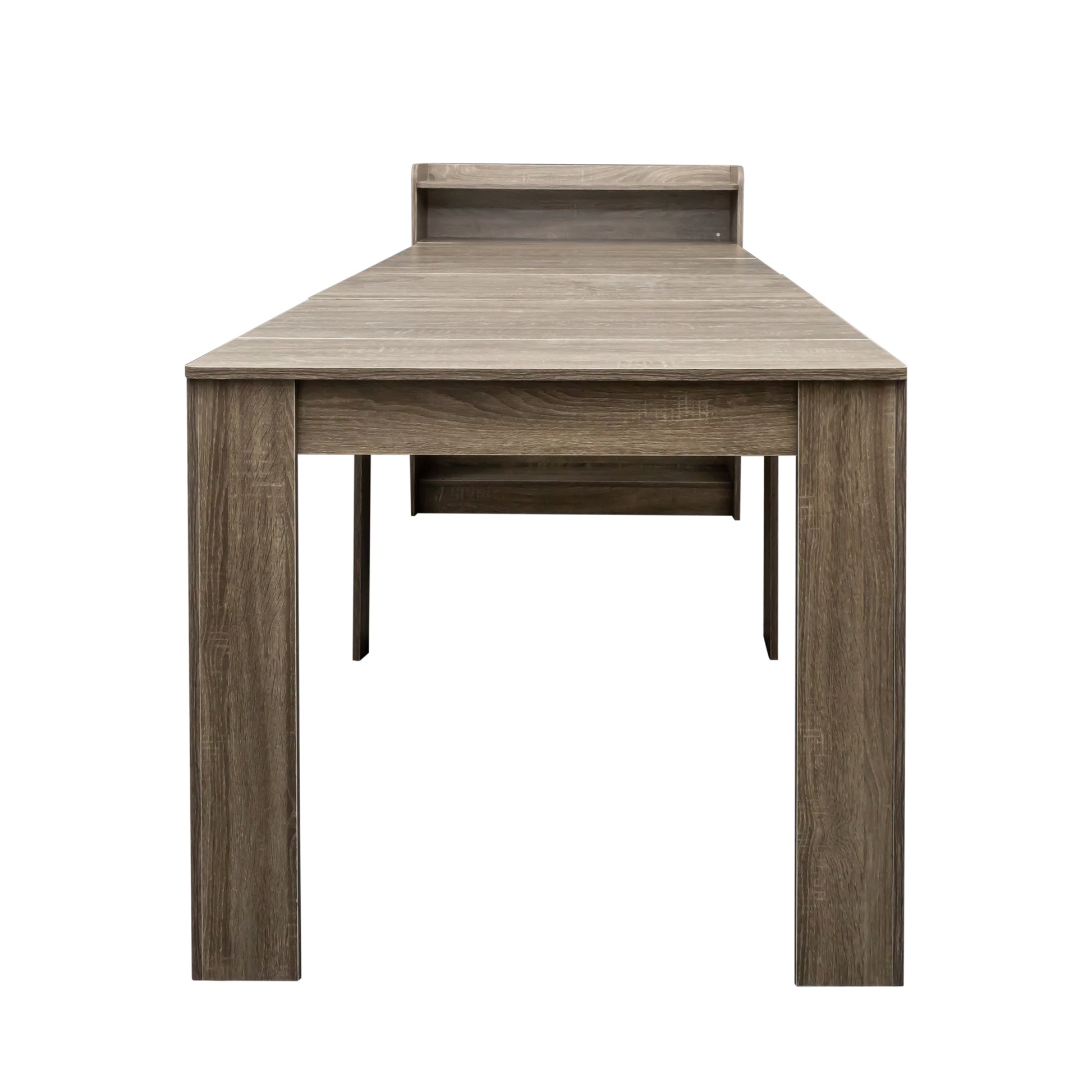 Modern Extendable Dining Table With Storage Barnwood Mdf