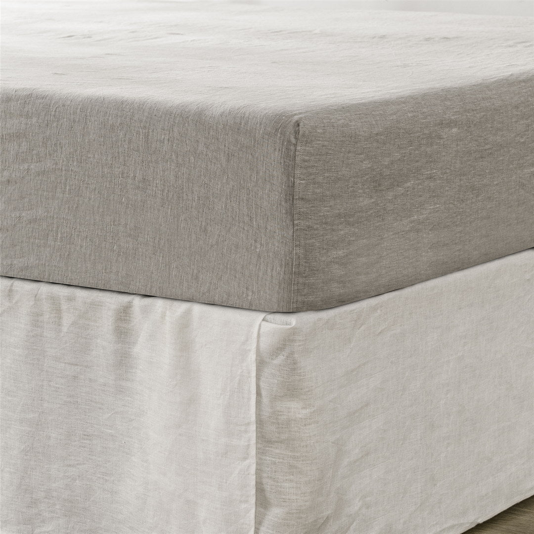 King Fitted Sheet 1 Pc, Bed Sheets King Size, Linen Sheets, Hotel Sheets,& Fade Resistant King Sheets, Greige Greige Linen Linen