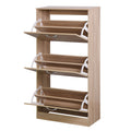 3 Drawer Shoe Storage Cabinet, 3 Tier Wood Shoe Rack Storage Organizer For Entryway Wood Particle Board