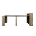 Modern Extendable Dining Table With Storage Barnwood Mdf