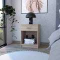 Nightstand Coco, Single Drawer, Lower Shelf, Light Gray Finish Light Gray Particle Board