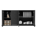 Kitchen Cabinet Durham, Four Doors, Black Wengue Finish Black Particle Board