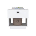 Nightstand Viliigili, One Drawer, White Finish White Particle Board