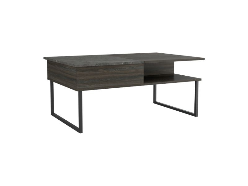 Lift Top Coffee Table Juvve, One Shelf, Carbon Espresso Onyx Finish Espresso Particle Board