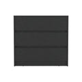 Dresser Maldus, Three Drawers, Black Wengue Finish Black Particle Board