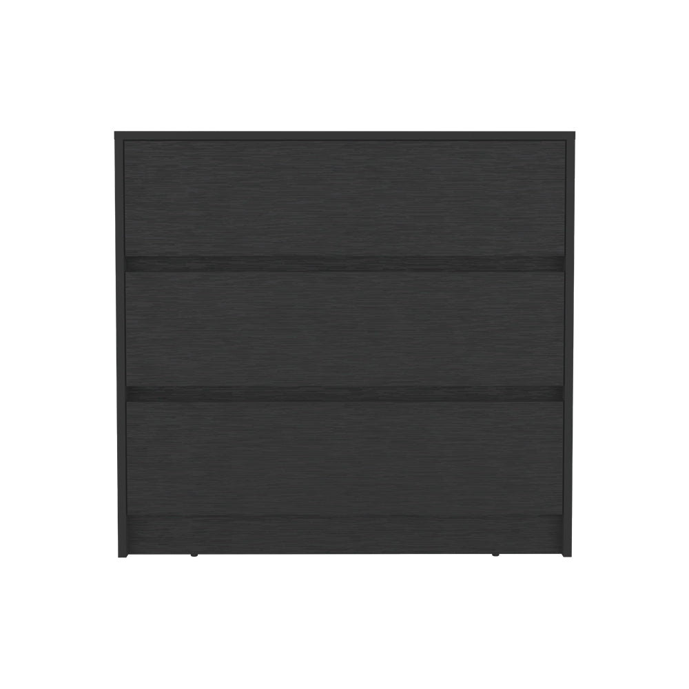 Dresser Maldus, Three Drawers, Black Wengue Finish Black Particle Board