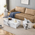 Modern Mdf Coffee Table With Marble Pattern 39.37X23.62X11.81 Inches Stylish And Durable Design W1151119518 White Mdf