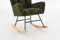 Rocking Chair Nursery, Solid Wood Legs Reading Chair With Teddy Fabric Upholsterednap Armchair For Living Rooms, Bedrooms, Offices, Best Gift,Green Teddy Fabric Green Primary Living Space Modern Rocking Chairs Polyester