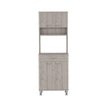 Pantry Piacenza,Two Double Door Cabinet, Light Gray Finish Light Gray Particle Board