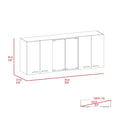 Superior Wall Cabinet Peoria, Four Interior Shelves, White Finish White Particle Board