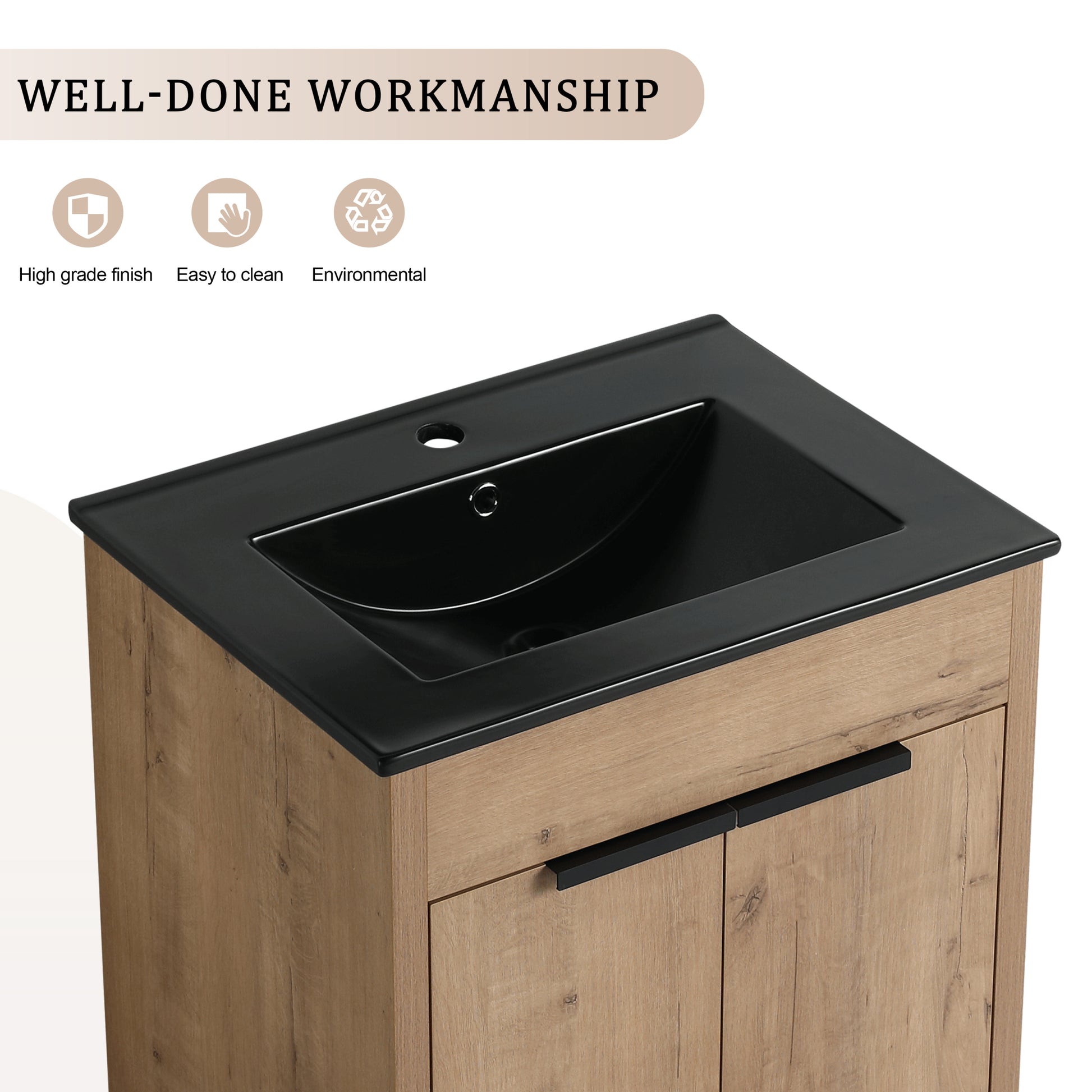 24" Freestanding Bathroom Vanity with Black Ceramic imitative oak-2-freestanding-plywood