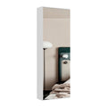 Wall Mounted Shoe Rack With Mirror Chimg, Single Door, White Finish White Particle Board