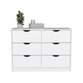 Dresser Curio, Four Drawes, White Finish White Particle Board