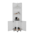 Freestanding Cabinet Kairatu, One Drawer, White Finish White Particle Board