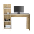 Desk Wichita, Four Shelves, Light Oak White Finish Multicolor Particle Board